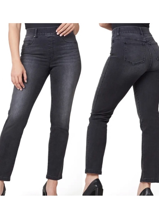 SPANX Denim - Spanx Straight Leg Washed Black Pull On Jeans Medium